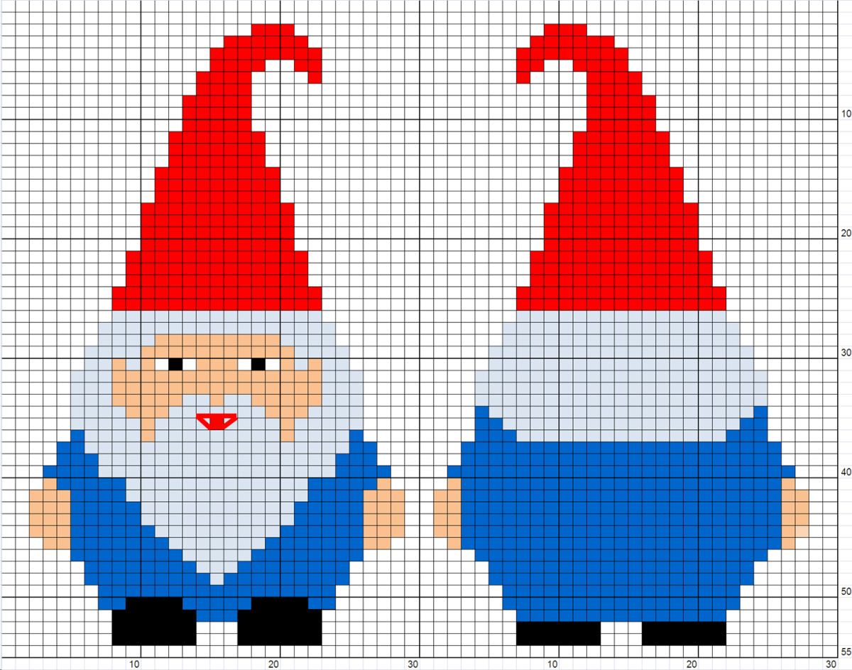 Новогодние гномики вышивка крестиком