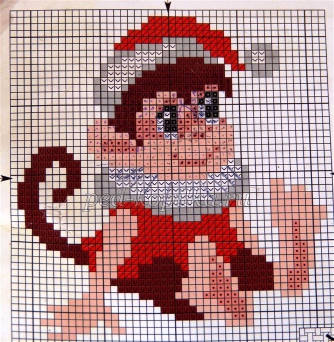 Вышивка обезьяна крестиком