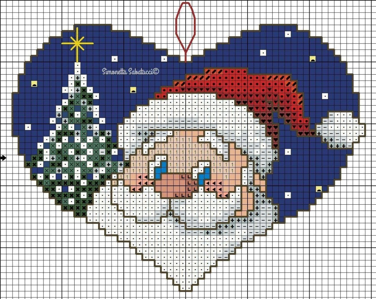 Санта вышивка крестом схемы