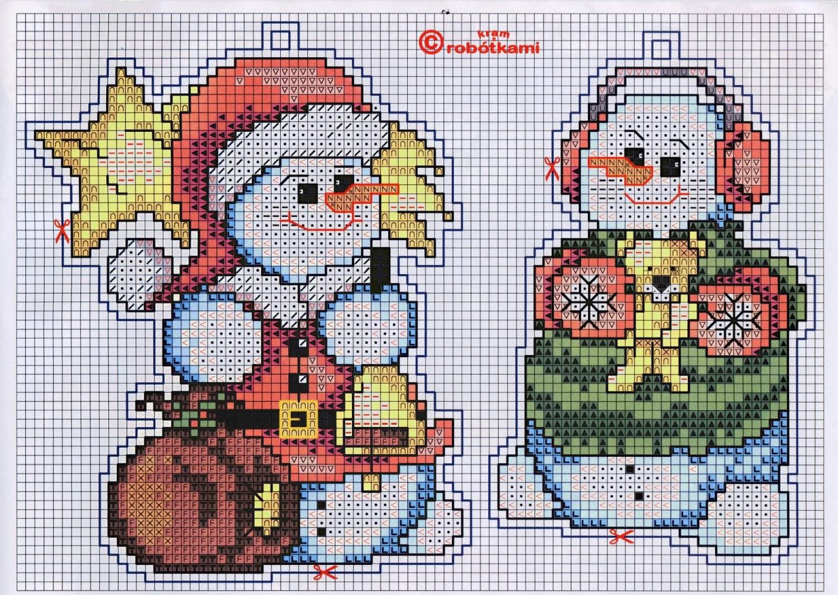 Новогодние игрушки вышитые крестиком