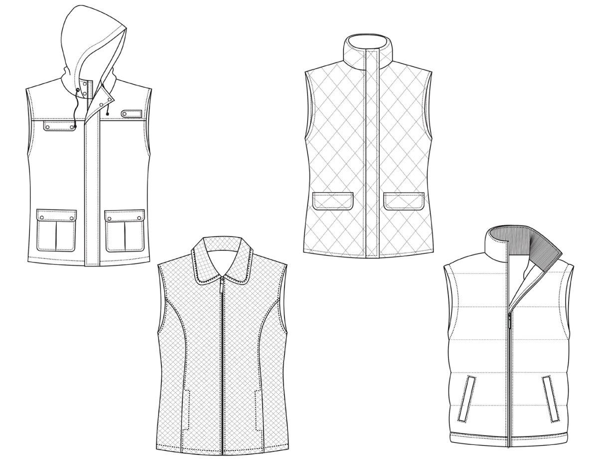 Технический эскиз жилета