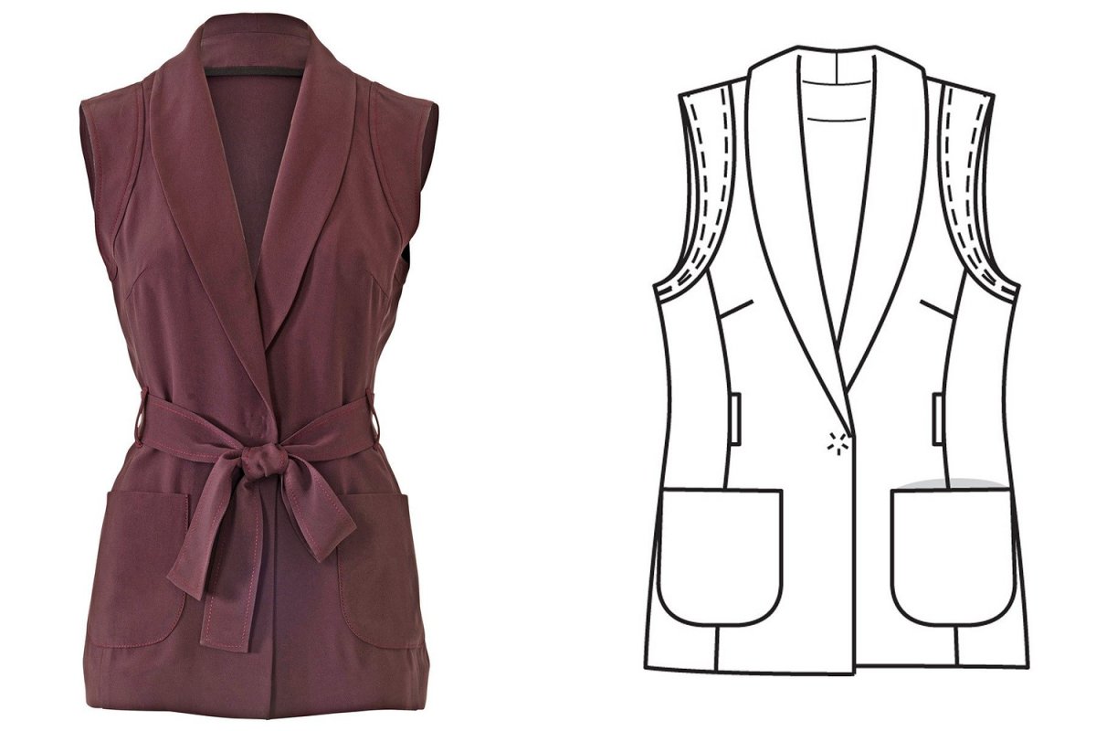 Жилетка черно белая