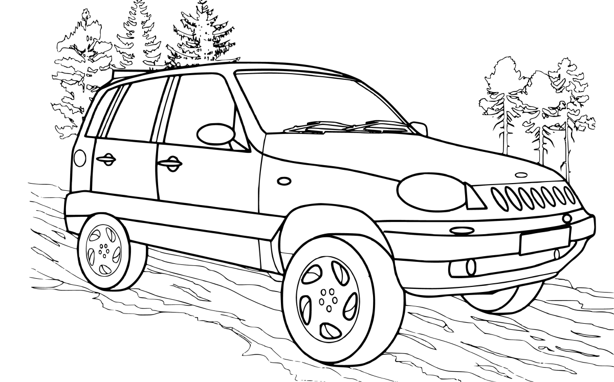 Лада Нива раскраска сбоку
