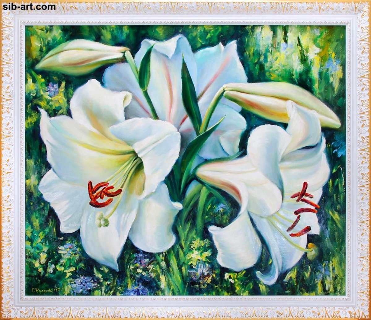 Интерьерная живопись лилии