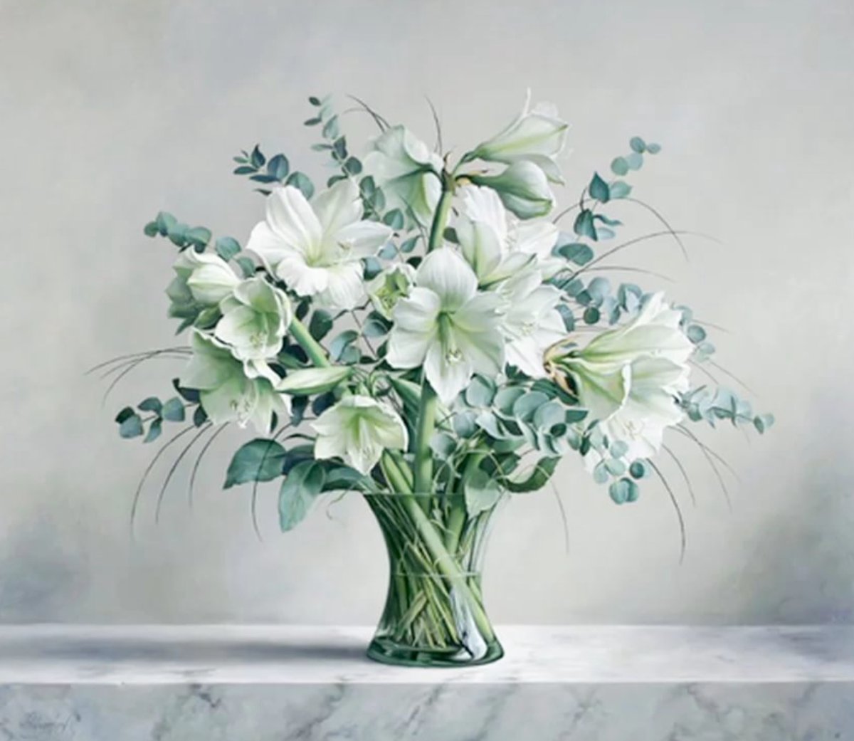 Лилии маслом мастихином