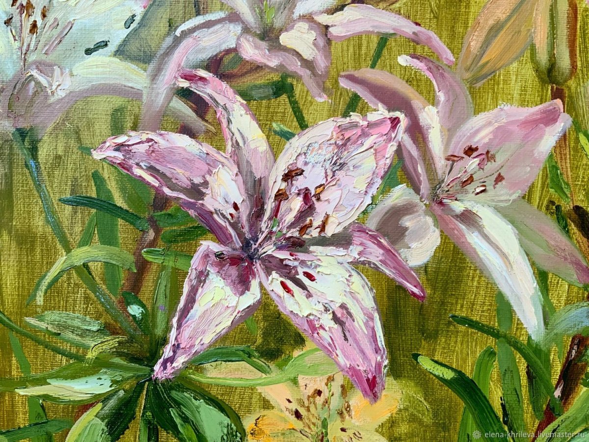 Бузин. Букет белых лилий