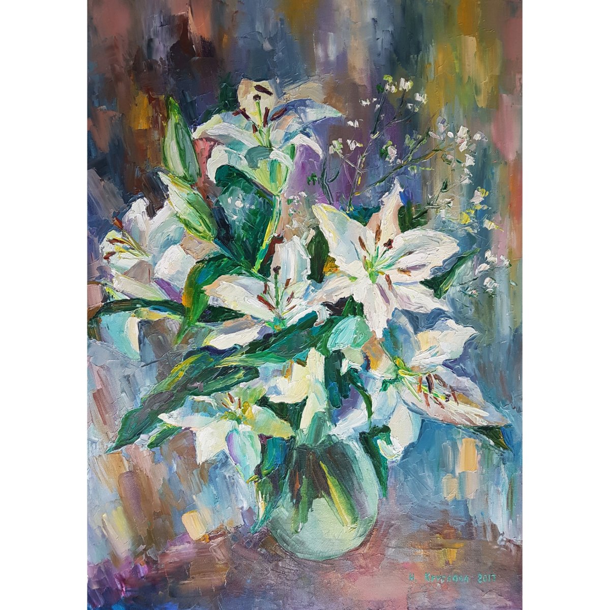 Лилии в живописи маслом