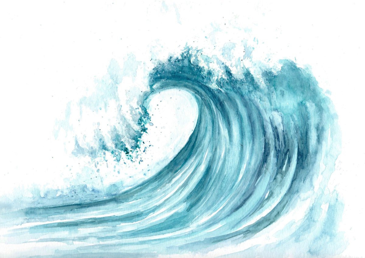 Волны акварель