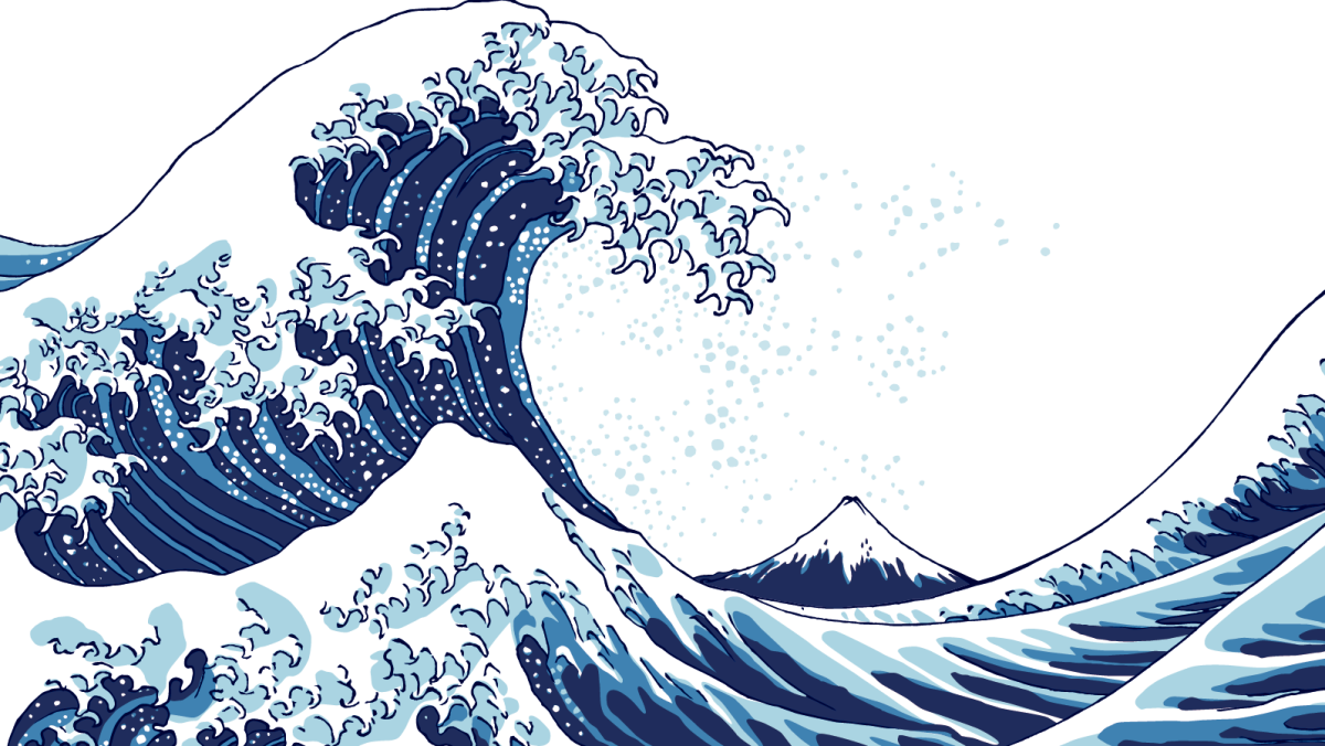 Большая волна в Канагаве вектор