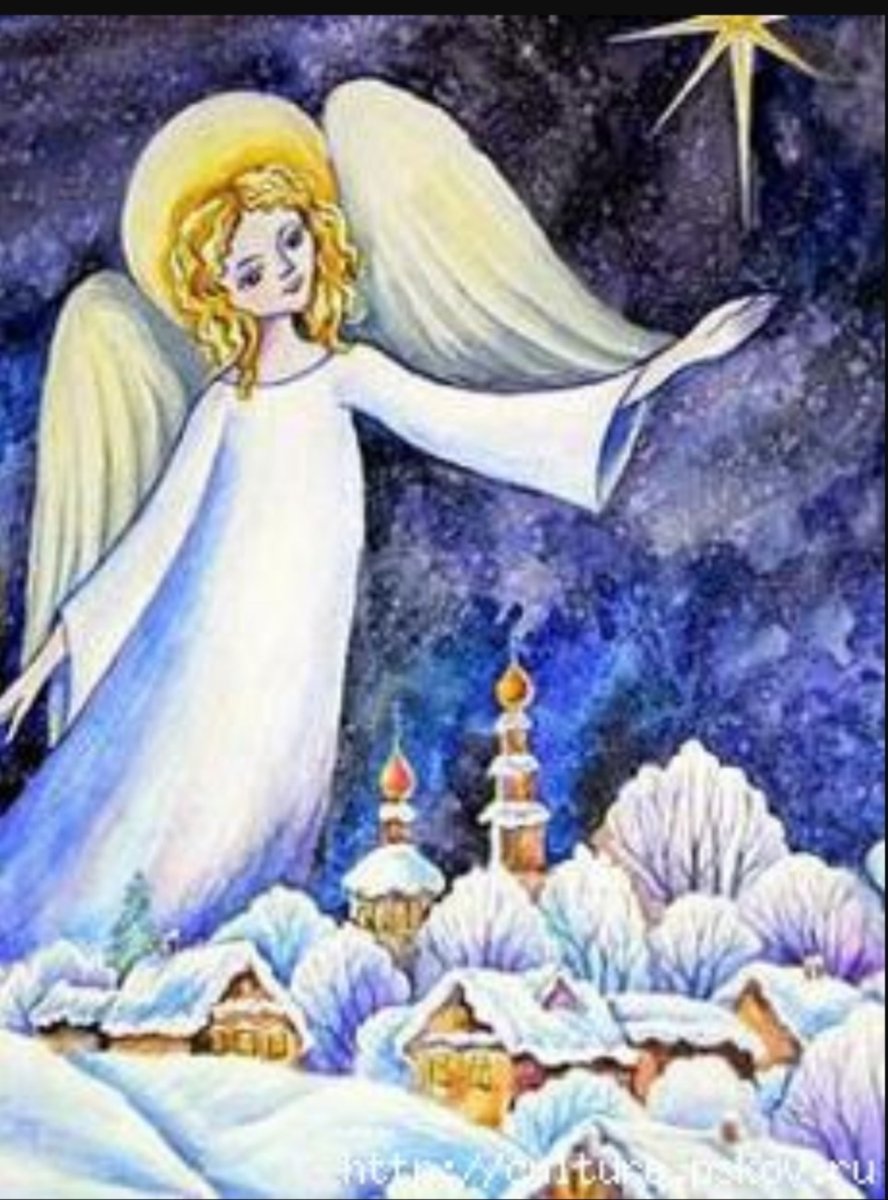 Лоскутное панно с Рождественский ангелами