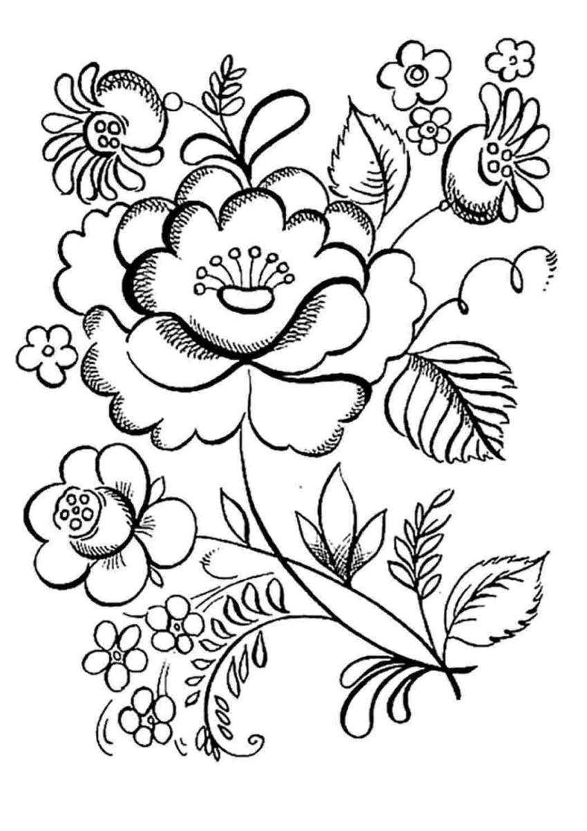 Жостовский поднос раскраска