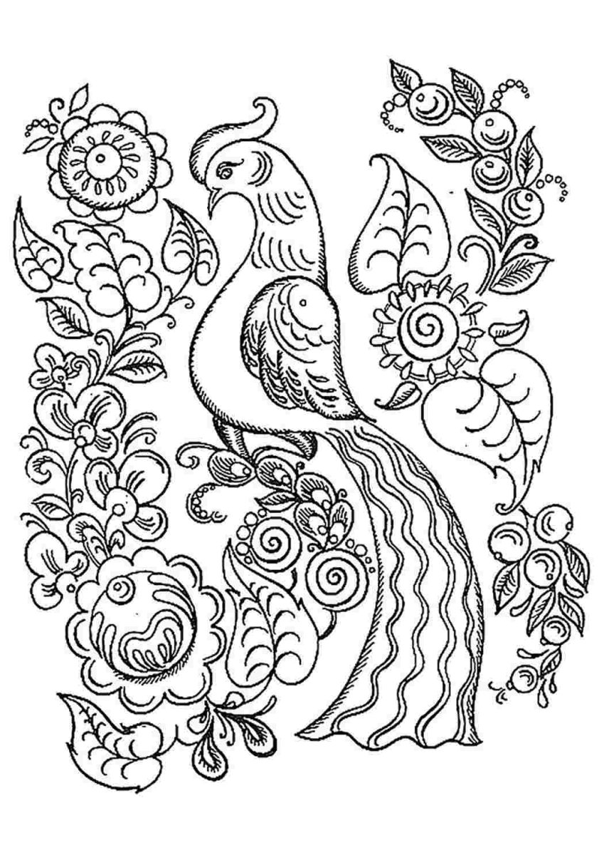 Петриковская роспись трафареты