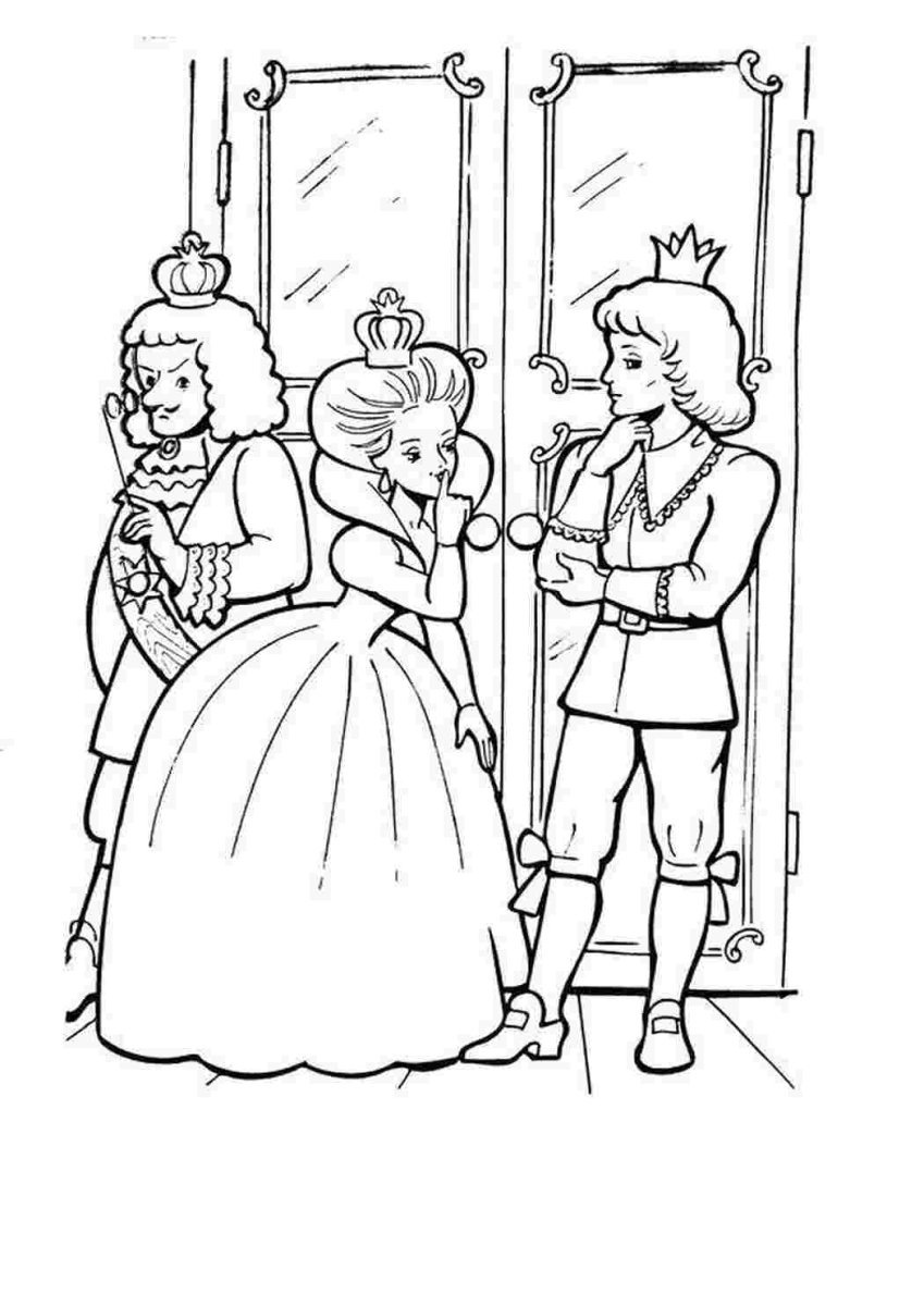 Принсесанагорошене раскраска