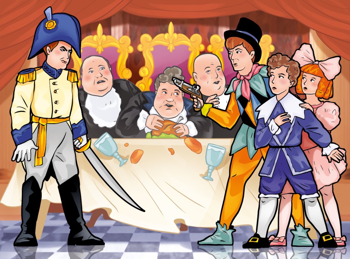 Как нарисовать три толстяка карандашом