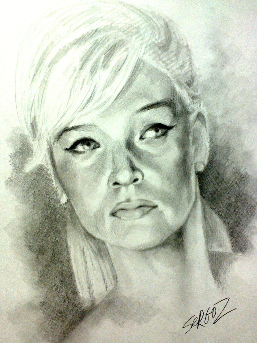 Селена Гомес портрет карандашом