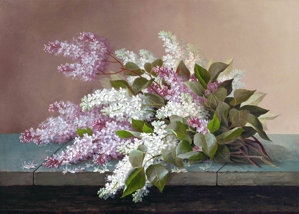 Raoul Maucherat de Longpre картины сирень