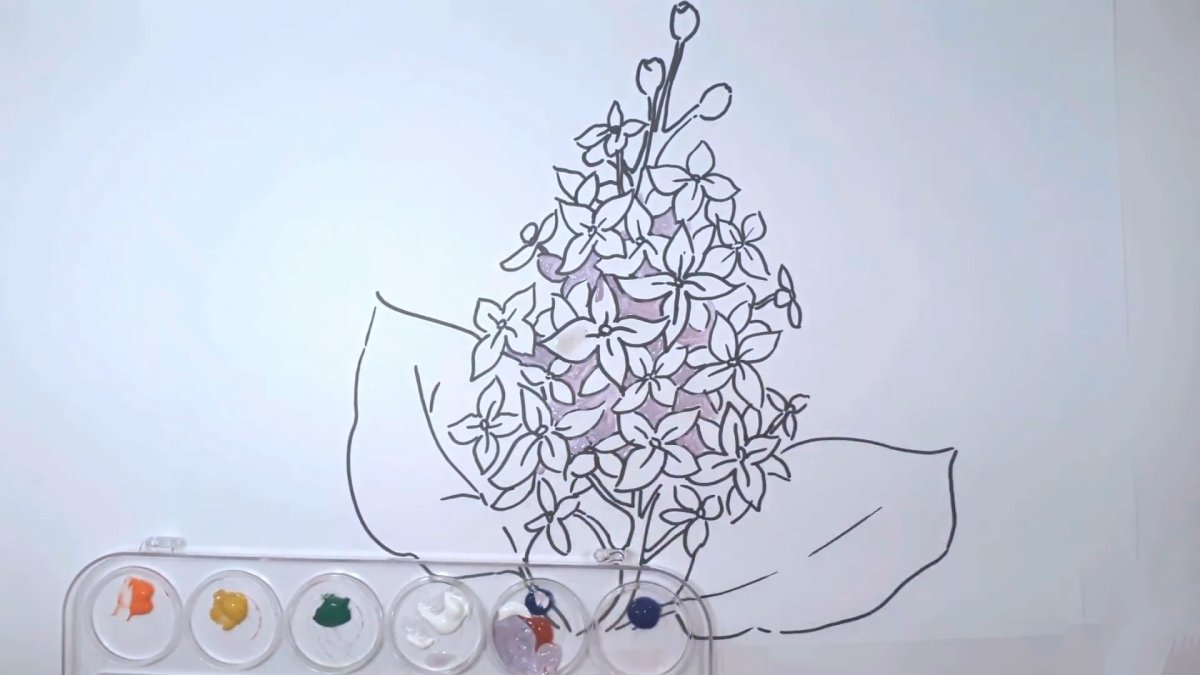 Сирень рисунок легкий