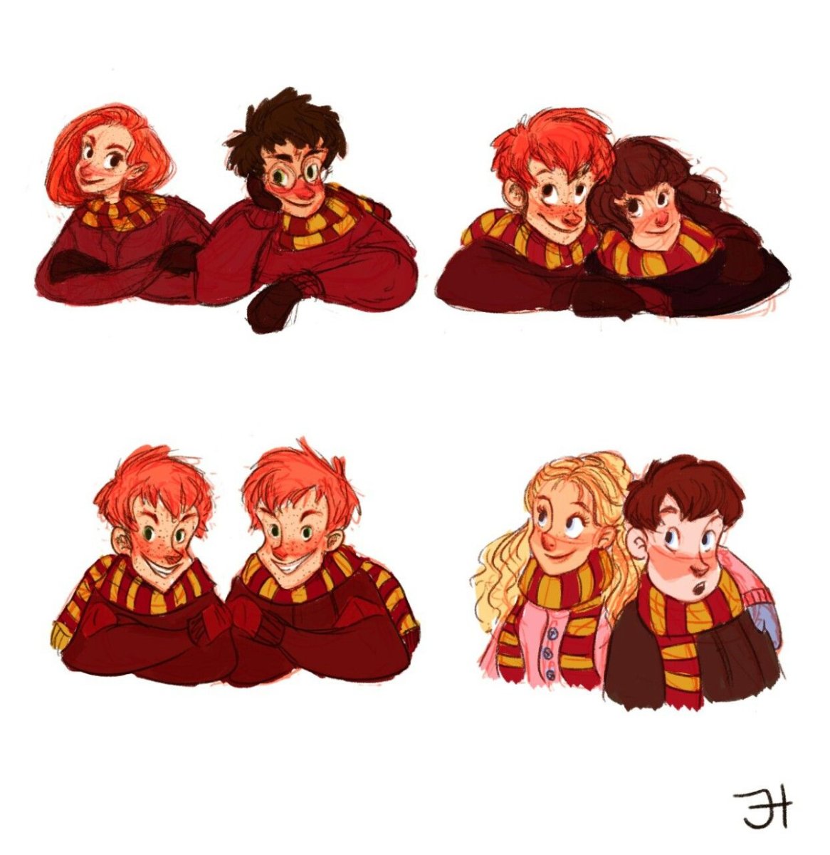 Портрет Рона Уизли карандашом