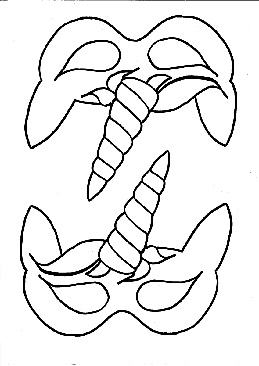 Единорожка маска из бумаги для детей