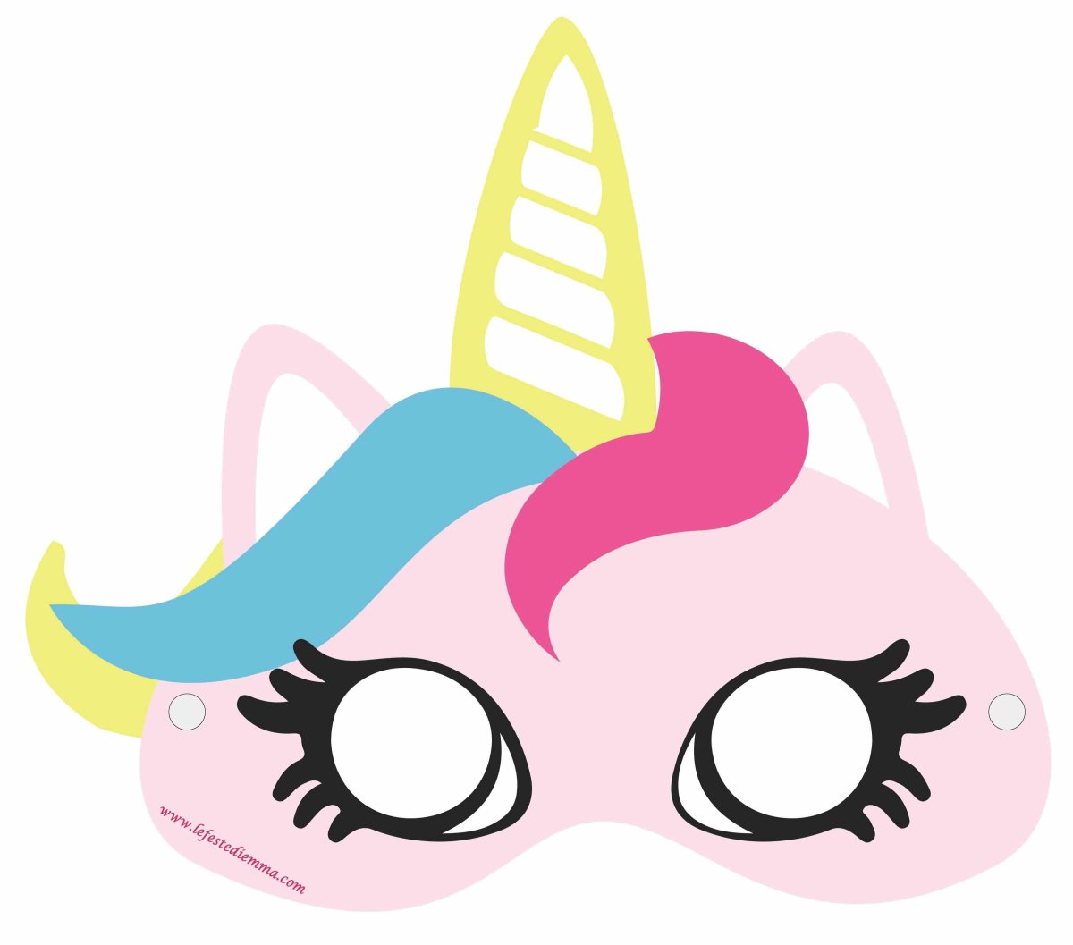 Маска единорога раскраска