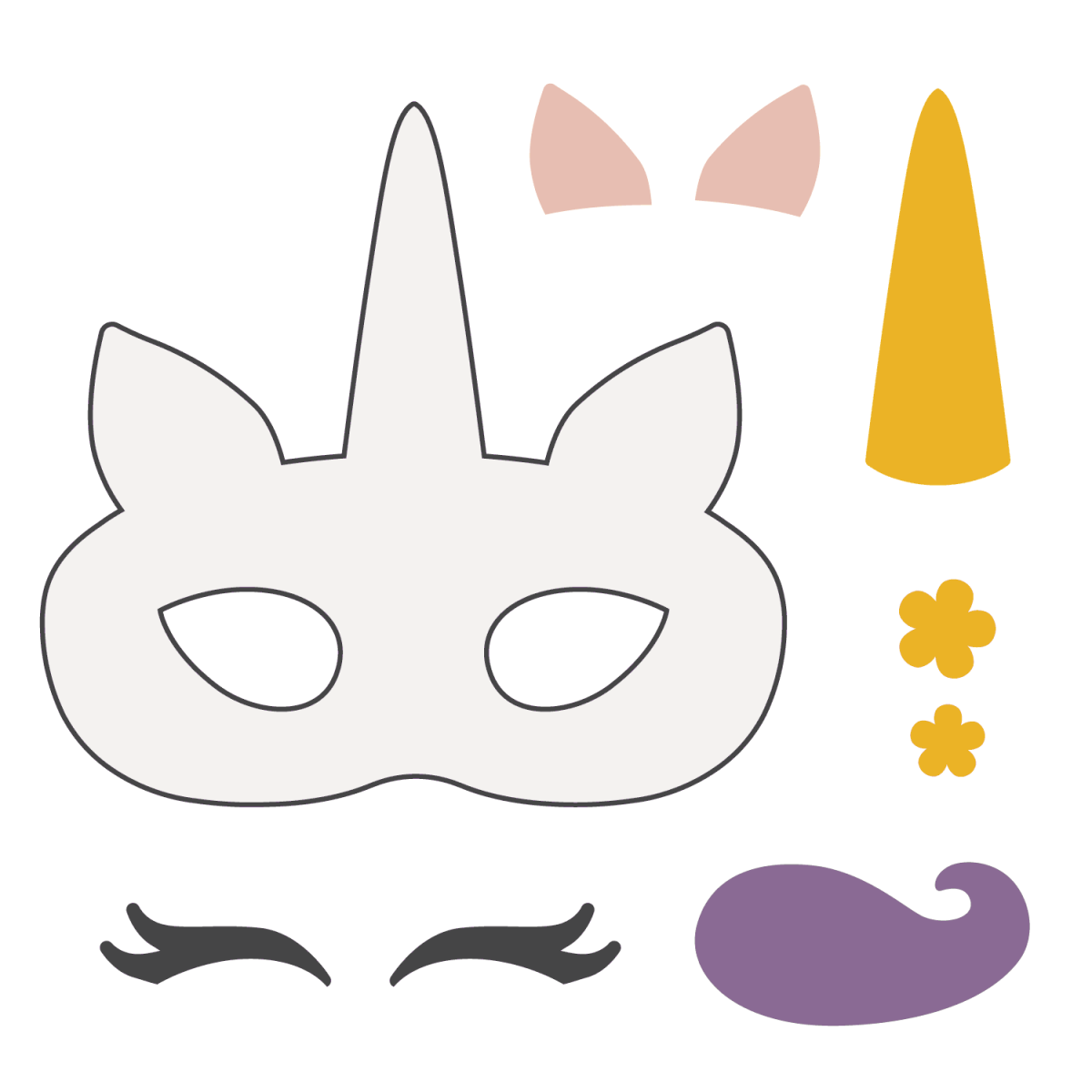 Вырезка маски Единорог