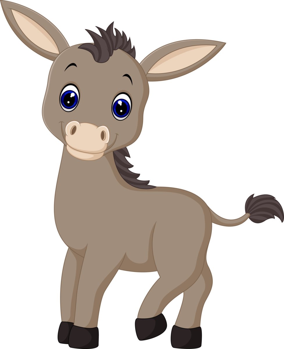 Милые ослики мультяшные