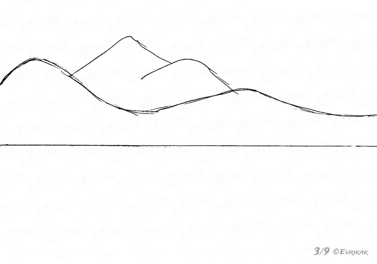 Холм рисунок карандашом