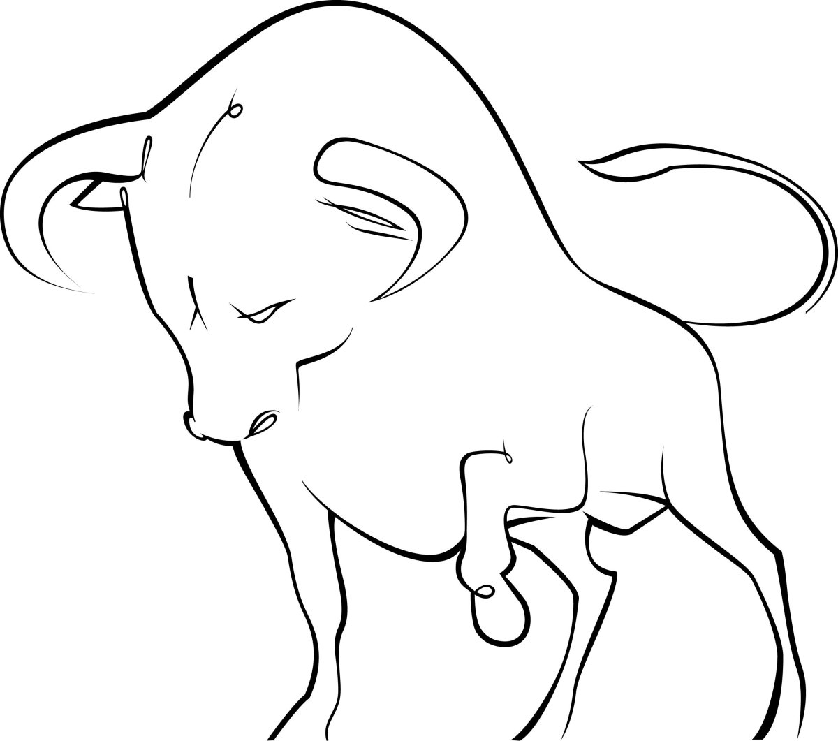 Рисунок быка для срисовки