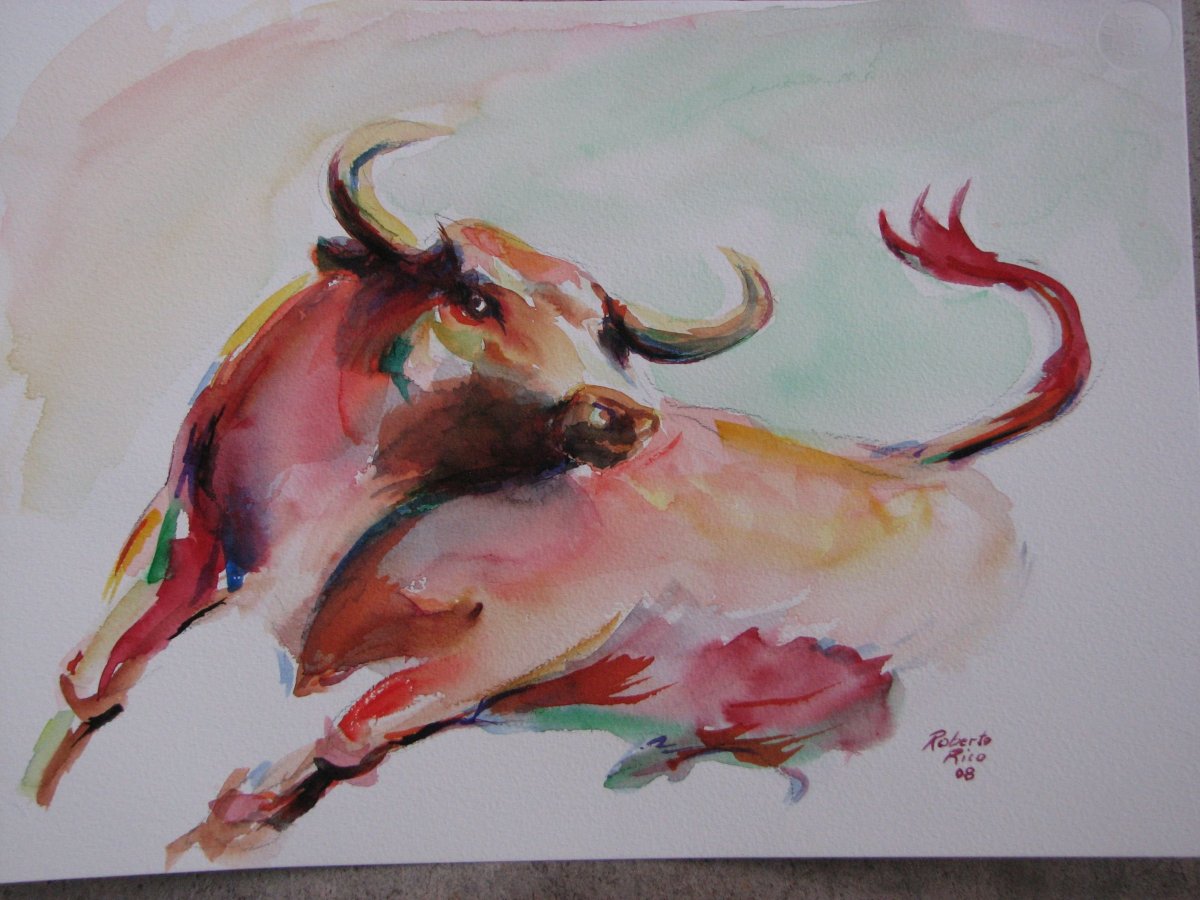 Таурус бык масляная живопись