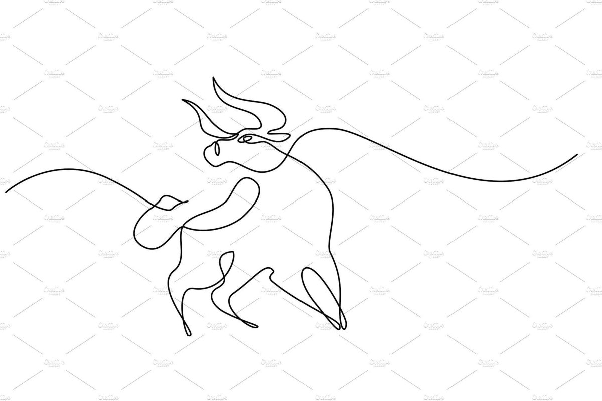 Бык одной линией