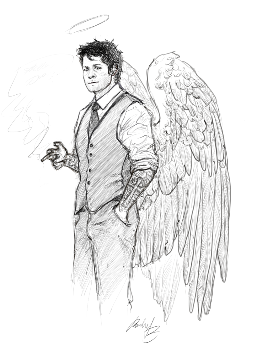 Кастиэль сверхъестественное карандашом