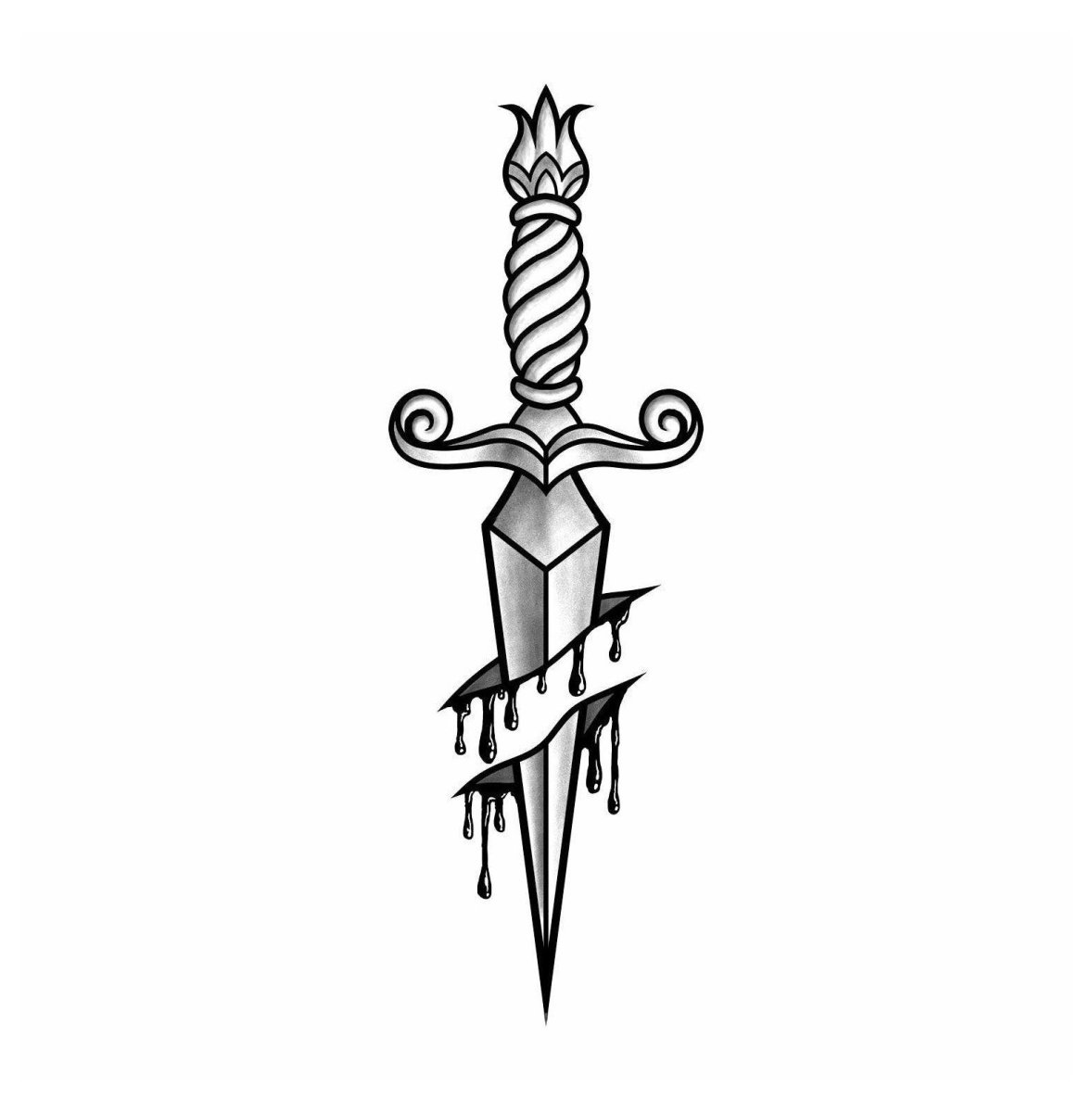 Кинжал тату эскиз