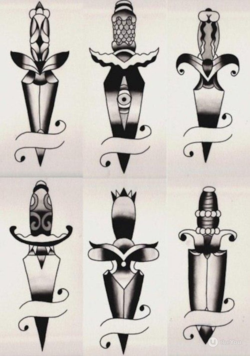 Кинжал Олд скул эскиз