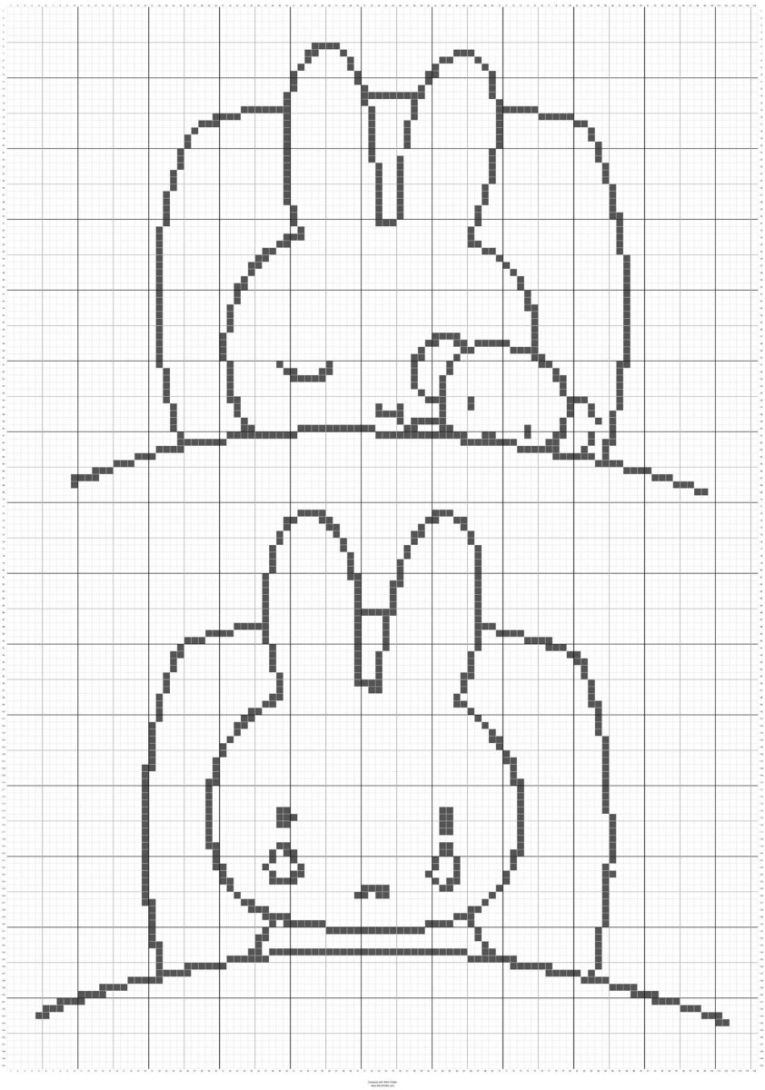 Рисунки по клеточкам зайчик