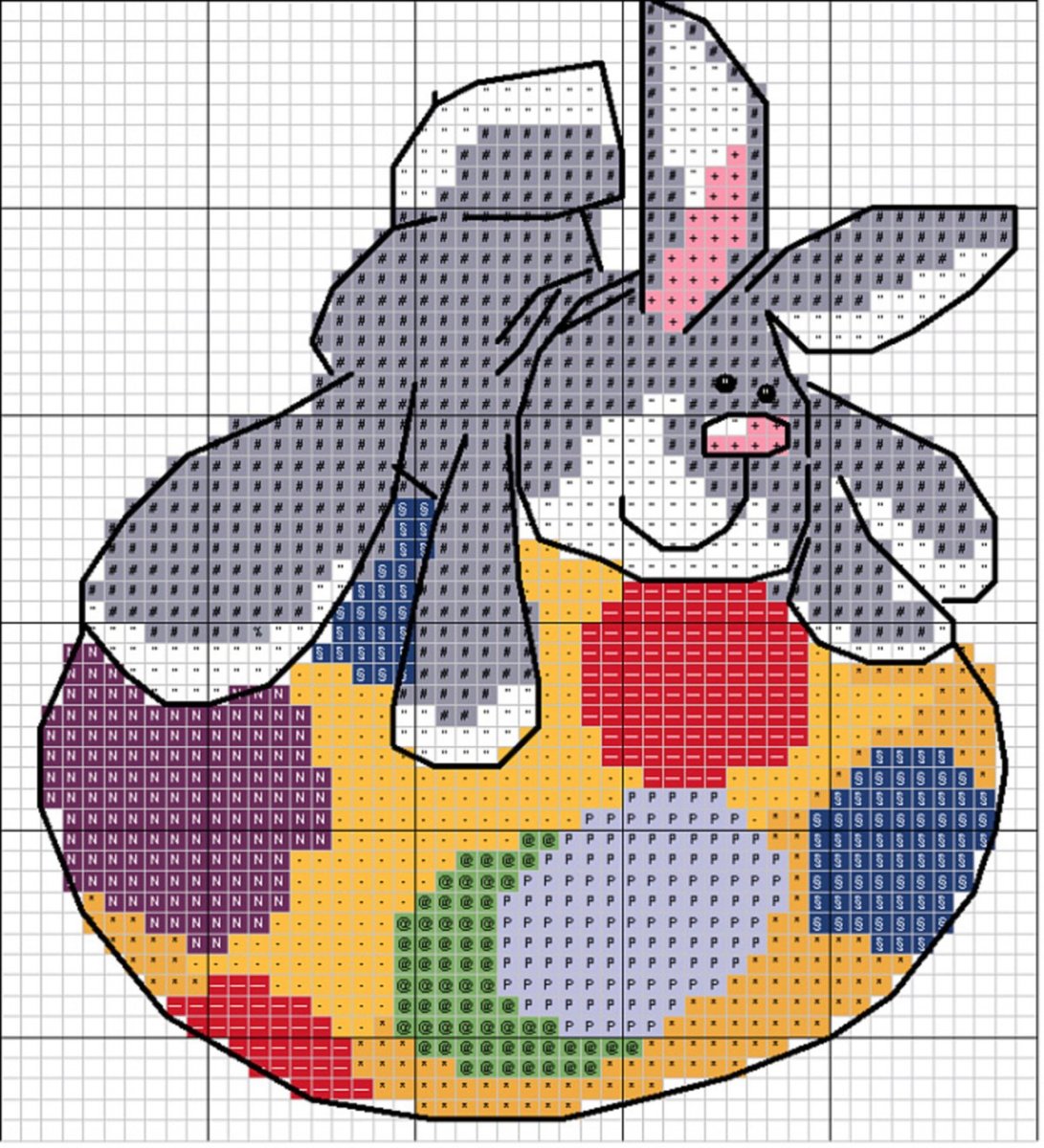 Кролик вышивка крестом схемы