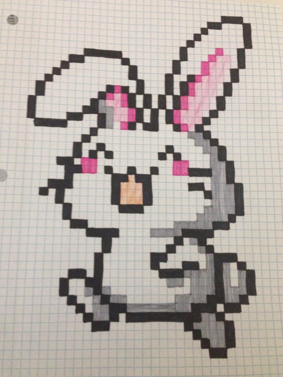 Котики по клеточкам в тетради