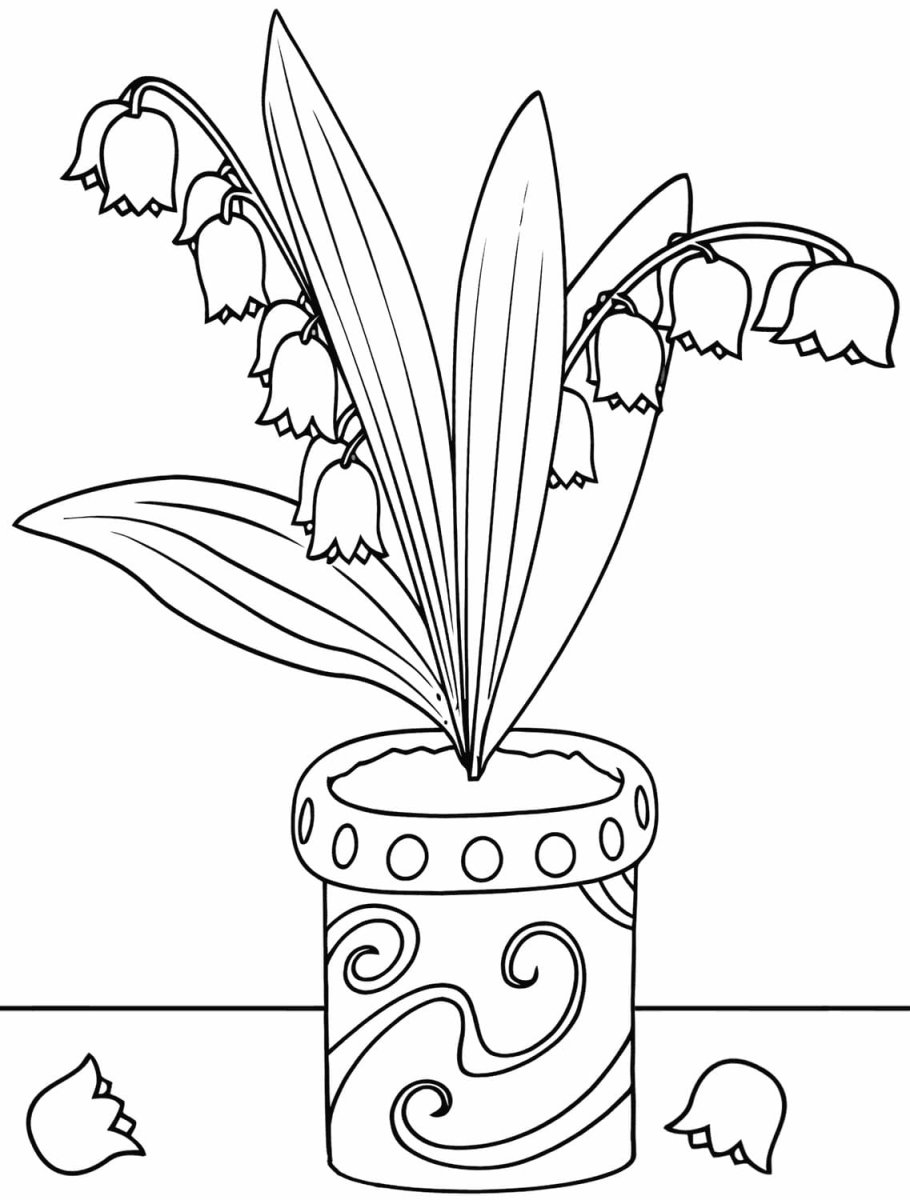Раскраска Ландыши для самых маленьких