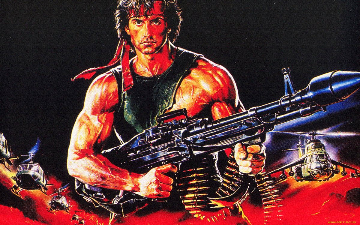 Рэмбо для срисовки чб