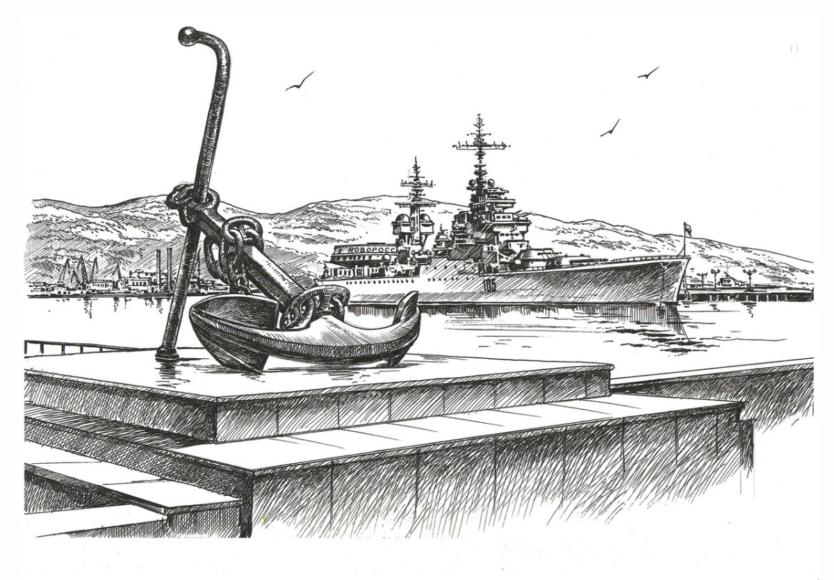 Новороссийск памятники на набережной в графике