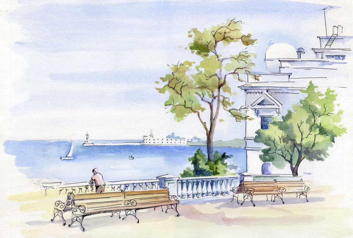 Силуэт памятник затопленным Севастополь