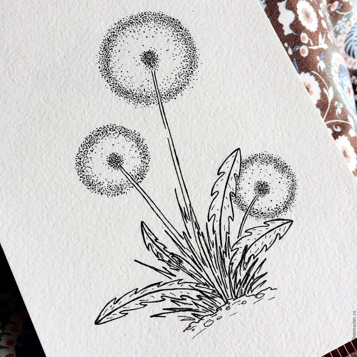 Рисунок одуванчик с нотами