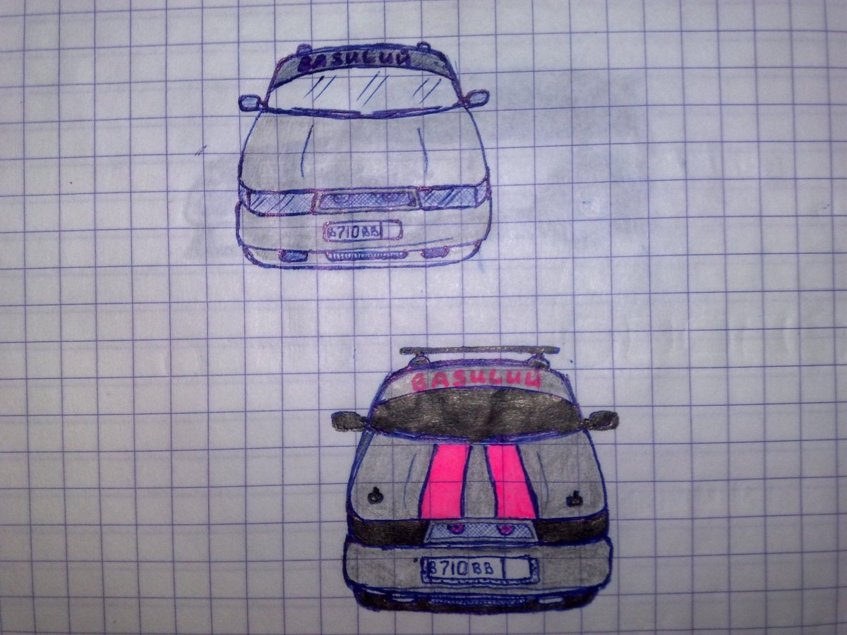 Пиксельная машина сзади