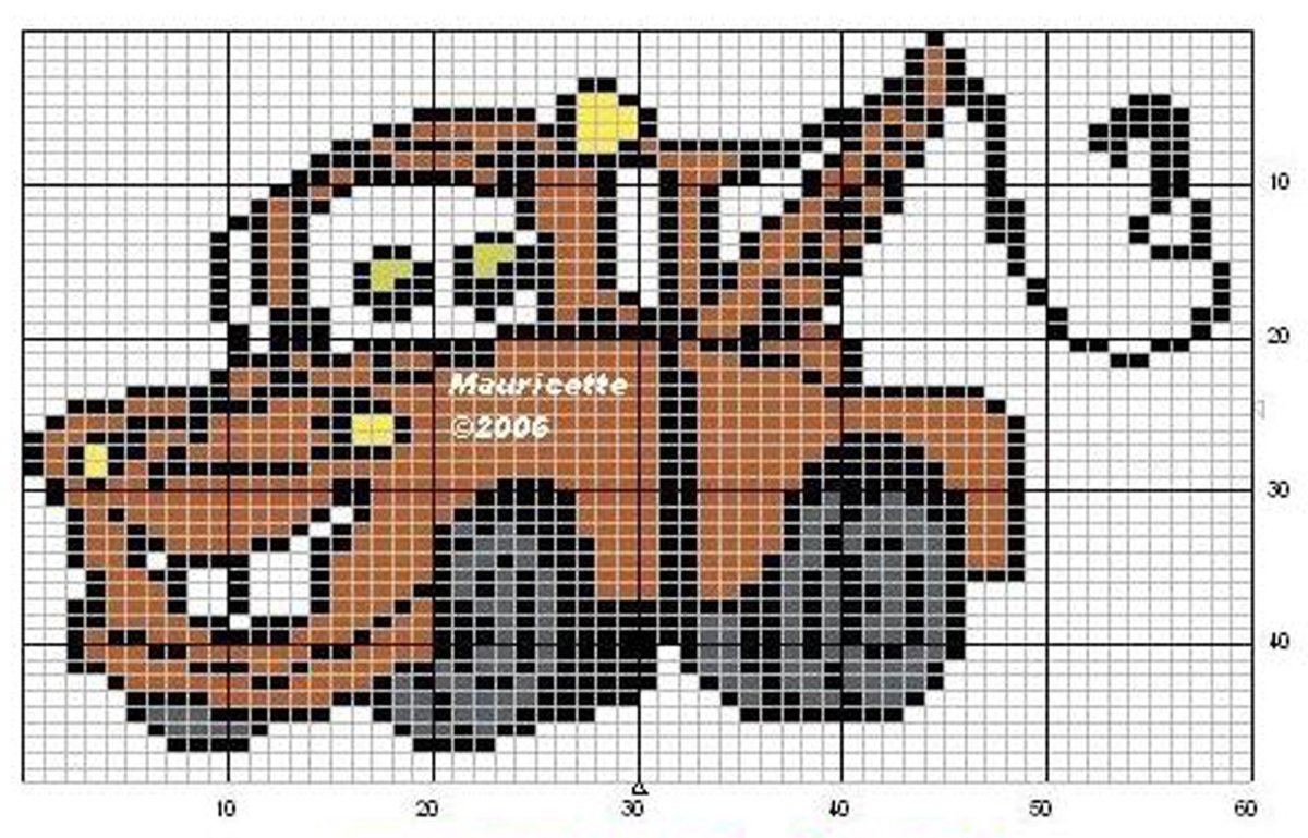 Красивое авто схема для вышивки крестом