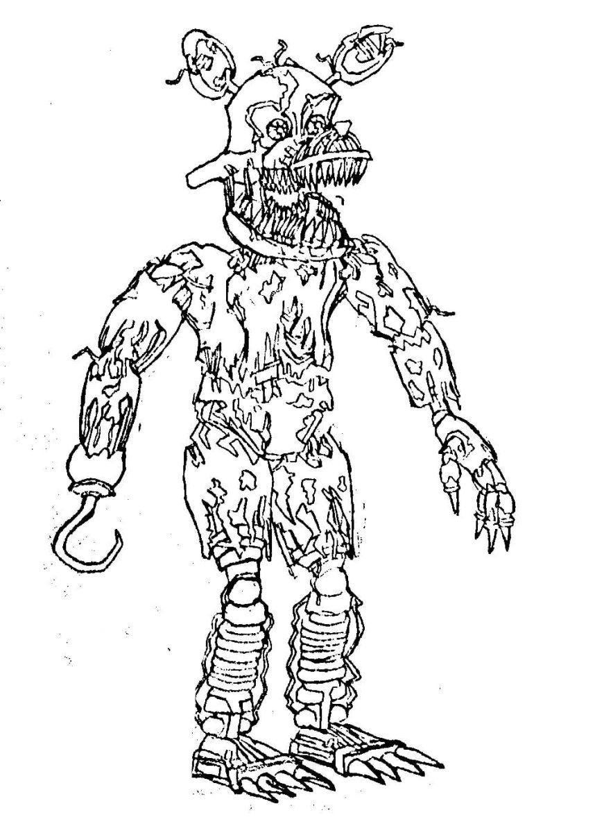 ФНАФ 4 раскраска кошмарного ФРЕДБЕРА