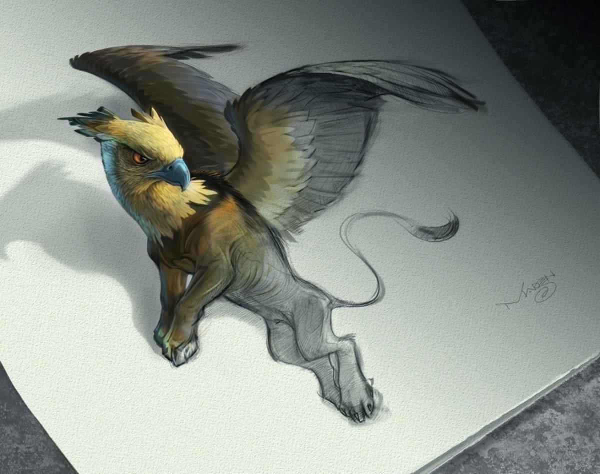 Мифические существа Грифоны разноцветные