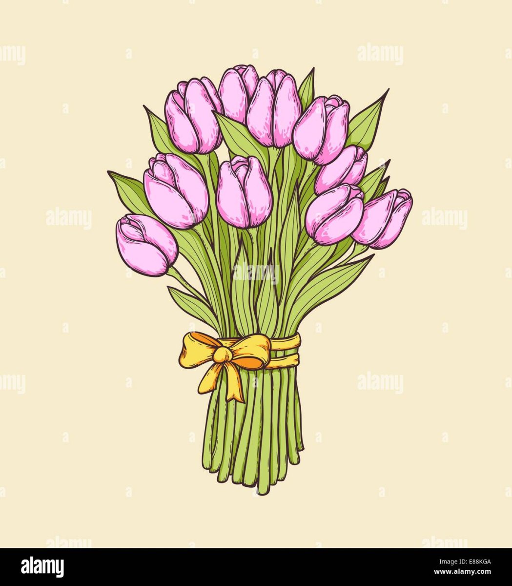 Тюльпаны акварелью