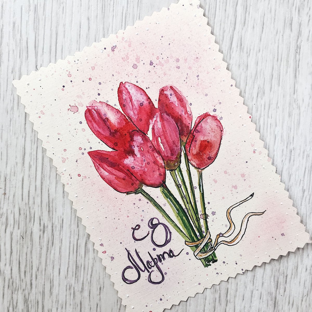 Скетчинг тюльпаны акварелью