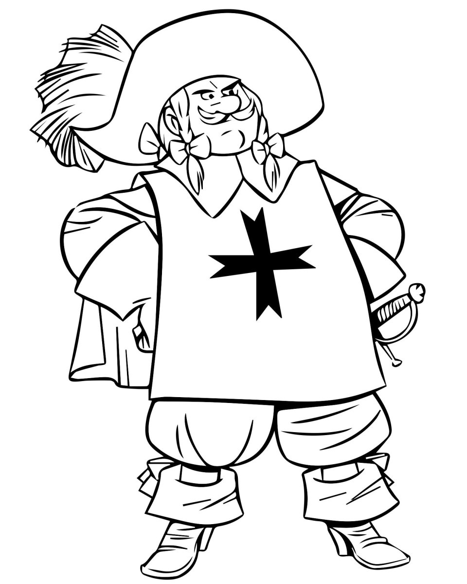 Три мушкетера раскраска