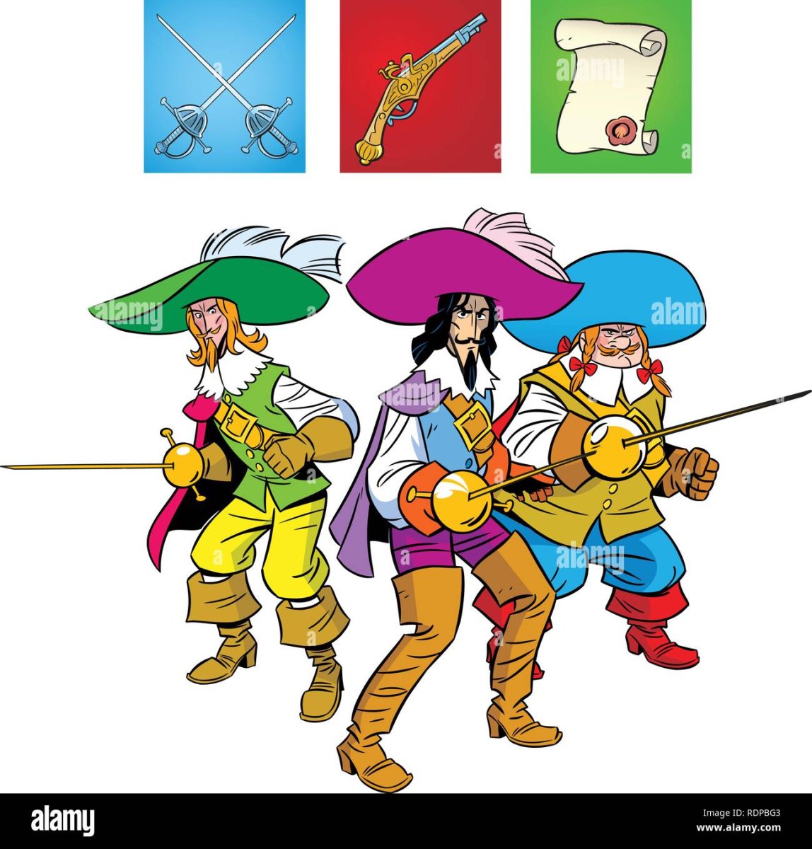 Д'Артаньян и три мушкетера рисунок