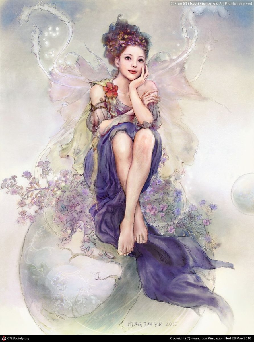 Нарисуйте две феи (фею Карабос и фею сирени)